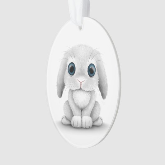 Cute White Baby Bunny Rabbit Ornament (voorkant)