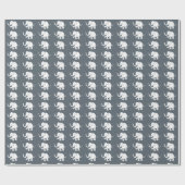 Cute White Baby Elephant on Stone Grey Cadeaupapier (Vlak)