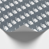 Cute White Baby Elephant on Stone Grey Cadeaupapier (Hoek)