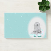 Cute White Baby Sea Otter , Merry Christmas Post-it® Notes (Kantoor)