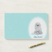 Cute White Baby Sea Otter , Merry Christmas Post-it® Notes (Op bureau)
