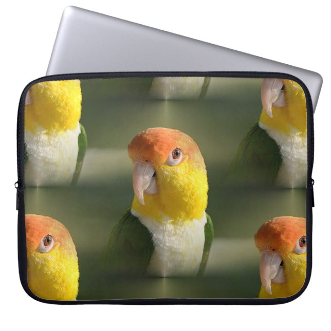 Cute White Bellied Caique Parrot Laptop Sleeve (Voorkant)