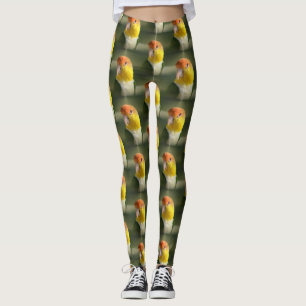 Cute White Bellied Caique Parrot Leggings