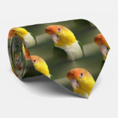 Cute White Bellied Caique Parrot Stropdas (Opgerold)