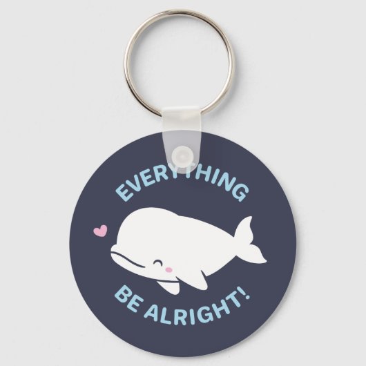 Cute White Beluga, alles wat walvis goed is Sleutelhanger (Voorkant)