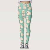 Cute White Beren Pattern Leggings (Voorkant)