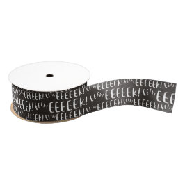 Cute White Black Fun Eek Halloween Grosgrain Lint