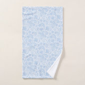 Cute white blue paisley Patroon Bad Handdoek (Handdoek)