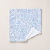 Cute white blue paisley Patroon Bad Handdoek (Wasdoekje)