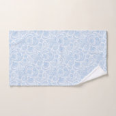 Cute white blue paisley Patroon Bad Handdoek (Handdoek)