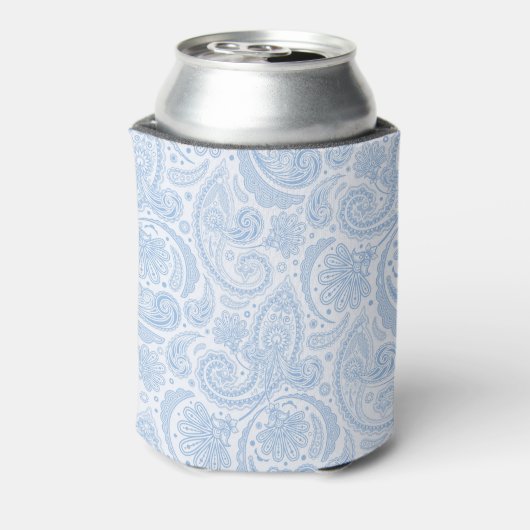 Cute white blue paisley Patroon Blikjeskoeler (Blikje Achterkant)