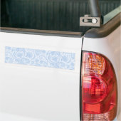 Cute white blue paisley Patroon Bumpersticker (Op Truck)