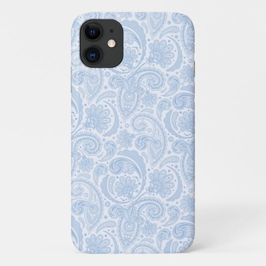 Cute white blue paisley Patroon Case-Mate iPhone Case (Achterkant)