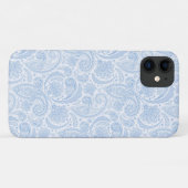 Cute white blue paisley Patroon Case-Mate iPhone Case (Achterkant (horizontaal))