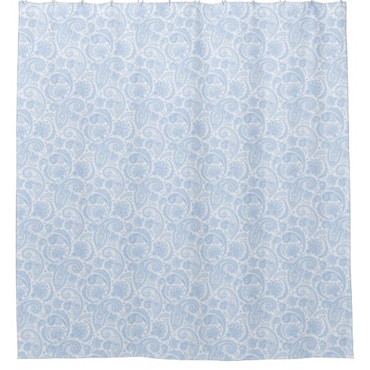 Cute white blue paisley Patroon Douchegordijn (Voorkant)