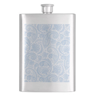 Cute white blue paisley Patroon Flacon