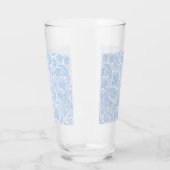 Cute white blue paisley Patroon Glas (Links)