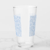 Cute white blue paisley Patroon Glas (Rechts)