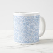 Cute white blue paisley Patroon Grote Koffiekop (Voorkant rechts)