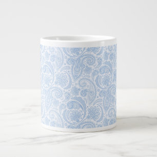 Cute white blue paisley Patroon Grote Koffiekop