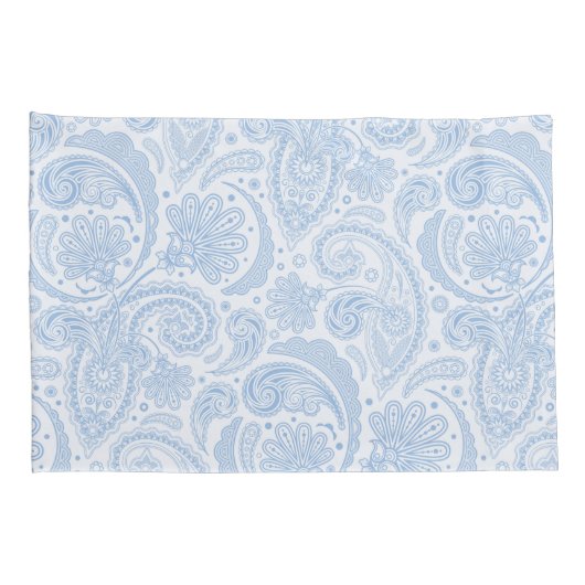 Cute white blue paisley Patroon Kussensloop (Achterkant-Rechts)