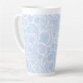 Cute white blue paisley Patroon Latte Mok (Linkerhoek)