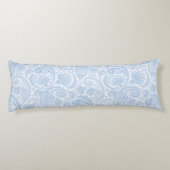 Cute white blue paisley Patroon Lichaamskussen (Achterkant)