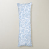 Cute white blue paisley Patroon Lichaamskussen (Achterkant (Verticaal))