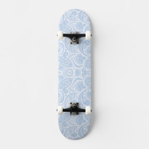 Cute white blue paisley Patroon Persoonlijk Skateboard