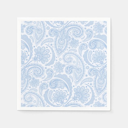 Cute white blue paisley Patroon Servet (Voorkant)