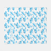 Cute White & Blue Planes and Clouds Kinder Monogra Fleece Deken (Voorkant (Horizontaal))