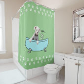 Cute White Boxer Dog - Shower Curtain Douchegordijn (In situ)