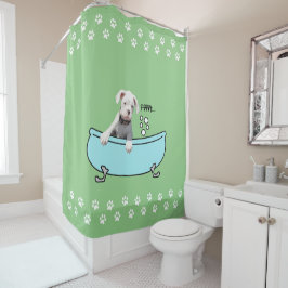 Cute White Boxer Dog - Shower Curtain Douchegordijn