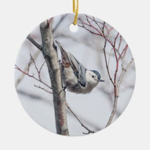 Cute White-Breasted Nuthatch Ornament