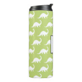 Cute White Brontosaurus Dinosaur Persoonlijk Thermosbeker (Gedraaid links)