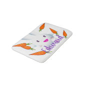 Cute White Bunny & Carrots Badmat (Gekanteld)