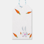 Cute White Bunny & Carrots Cadeaulabel (Voorkant)