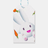 Cute White Bunny & Carrots Cadeaulabel (Achterkant)