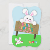 Cute White Bunny Easter Hunt Kaart (Achterkant)