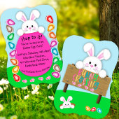 Cute White Bunny Easter Hunt Kaart