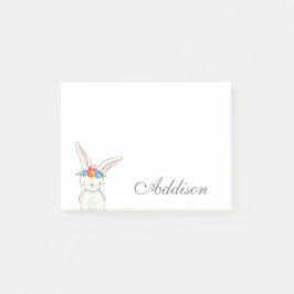 Cute White Bunny Flower Crown Post-it® Notes