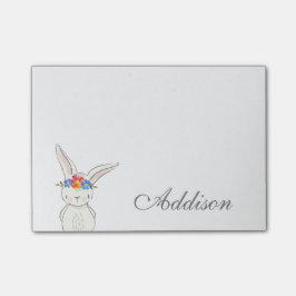 Cute White Bunny Flower Crown Post-it® Notes