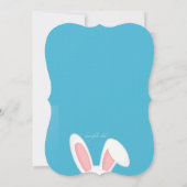 Cute White Bunny Invitation Kaart (Achterkant)