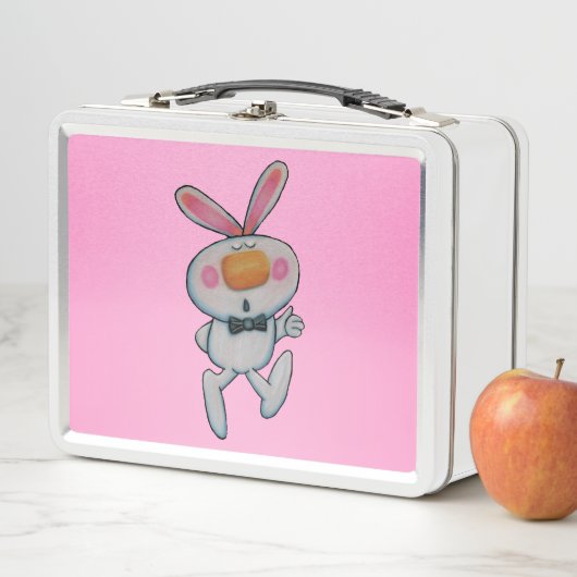 Cute White Bunny Oranje Nose duikt roze op (In situ)