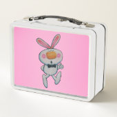 Cute White Bunny Oranje Nose duikt roze op (Achterkant)