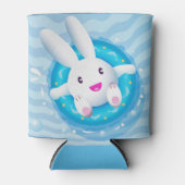 Cute White Bunny Pool Blikjeskoeler (Voorkant)