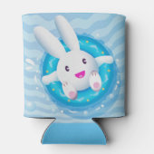 Cute White Bunny Pool Blikjeskoeler (Achterkant)