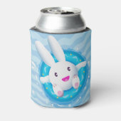 Cute White Bunny Pool Blikjeskoeler (Blikje Achterkant)
