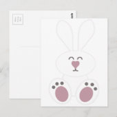 Cute White Bunny Rabbit Briefkaart (Voorkant / Achterkant)