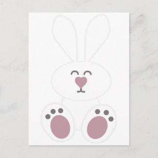 Cute White Bunny Rabbit Briefkaart